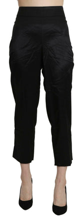 BENCIVENGA Black High Waist Straight Cropped Dress Trouser Pants -   -  BENCIVENGA.